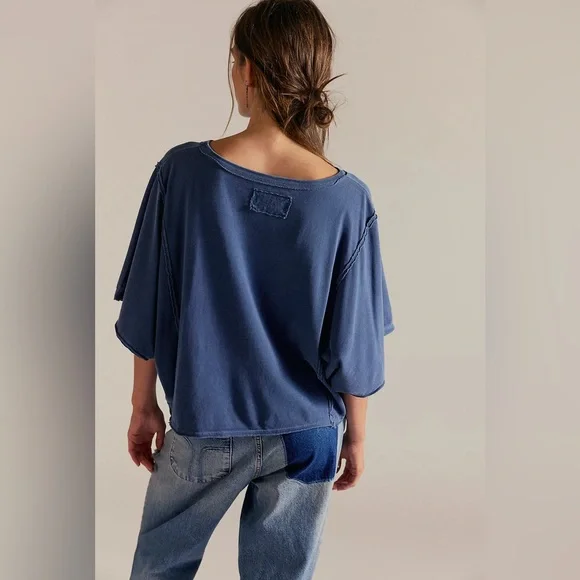 NWT Free People Next Level Tee in Real Teal - Picture 2 of 5